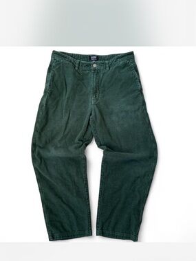 Men's Dark Green Corduroy Pants – Classic Relaxed Fit